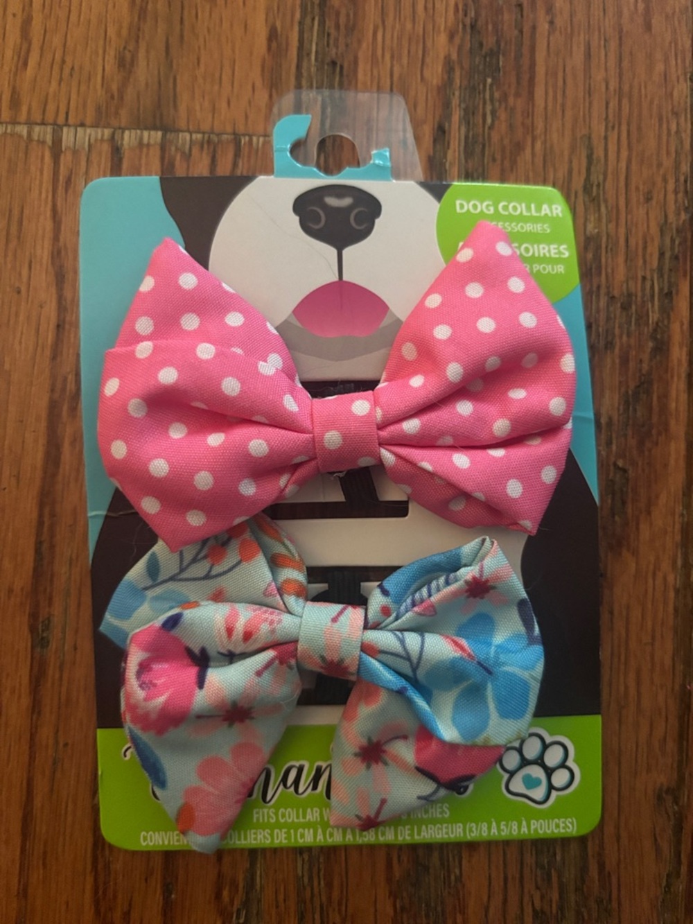 Pink Polka Dot & Floral Bow Tie Set dog collar accessories for Pets